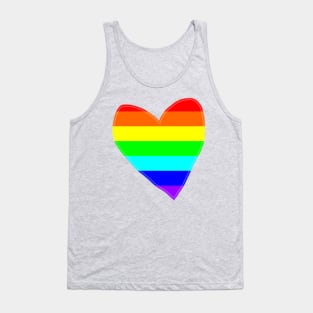 Bright Rainbow Love Heart Tank Top